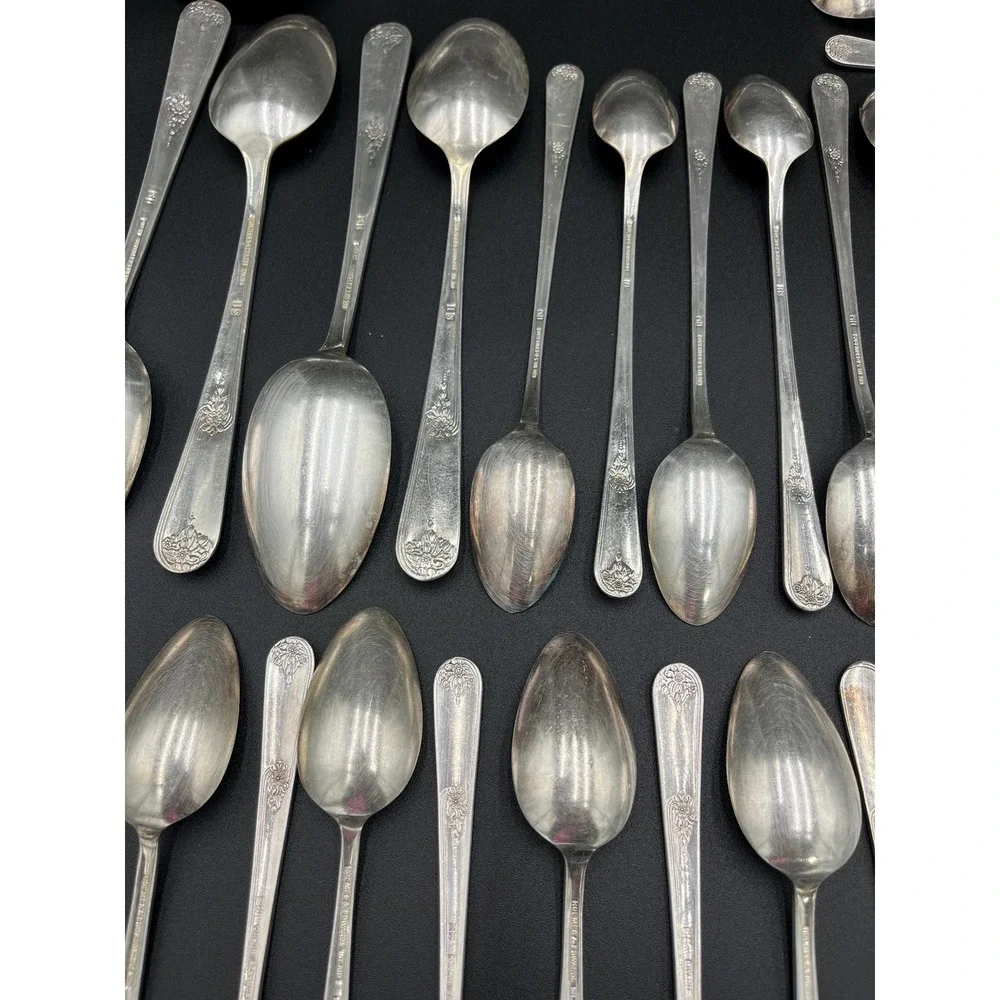 Vintage Silver Plated Silverware Set: Holmes & Edwards, 39-Piece